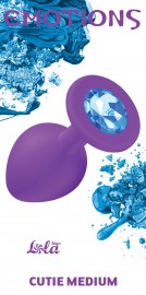 Анальная пробка Emotions Cutie Medium Purple light blue crystal